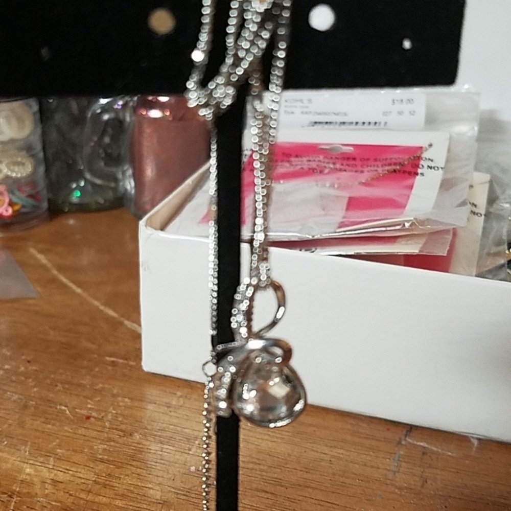 18" Silver Ribbon Large Clear Stone Rhinestone - Picture 2 of 3